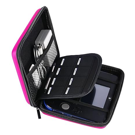 AKWOX Tragetasche für Nintendo 2DS, Mehrfunktionale Tasche für Nintendo 2DS Rosa