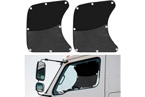 JOQEPY Upgraded 2 PCS Semi Trucks Window Shades, 23.6"x21.6" UV Protection Truck Window Shade with Suction Cups, Compatible with Freightliner, Volvo VNL, International, Kenworth, and RVs