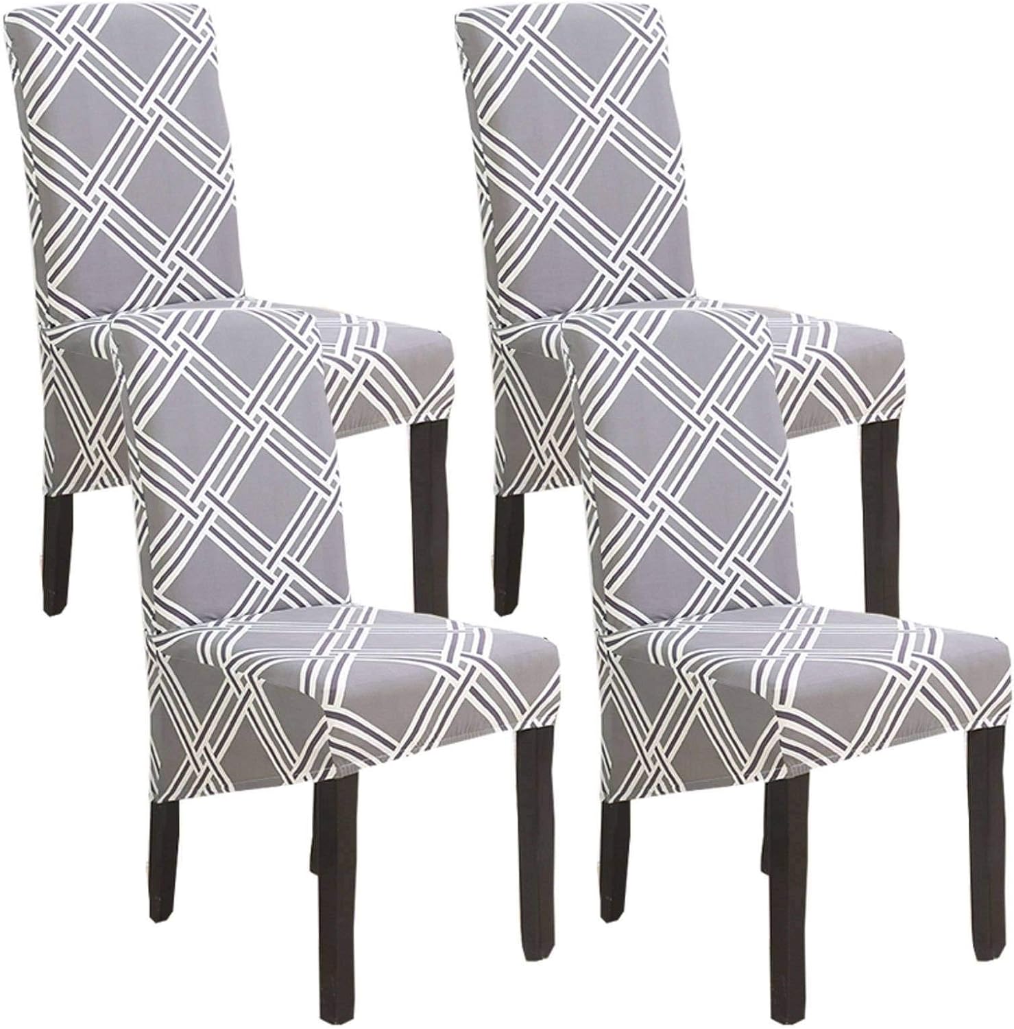 Large Dining Chair Covers, XL Stretch Printed Chair Protector Universal