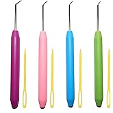 4 Pieces Colorful Knitting Loom Hook Tool Knit Set Looming Crochet Hooks Sewing Needles for Knitting Boards