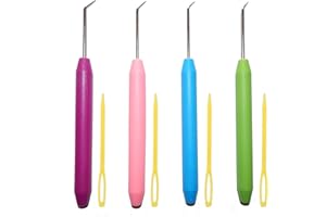 LEEYIEN 4 Pieces Colorful Knitting Loom Hook Tool Knit Set Looming Crochet Hooks Sewing Needles for Knitting Boards