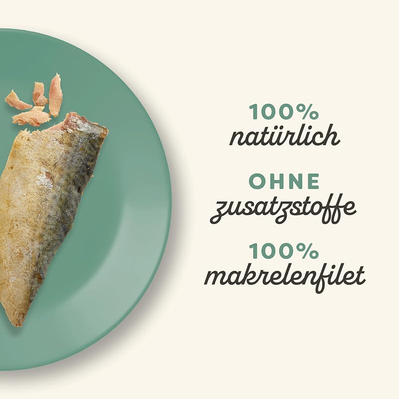 Natural Cat Treats, Ganze Makrele Lende Katzensnack, 30g Beutel (Packung mit 12 Stück)