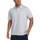 CRZ YOGA Cloud Jersey Polo Shirts for Men - Midweight Golf Short Sleeve Tops Soft Athletic Casual T-Shirts