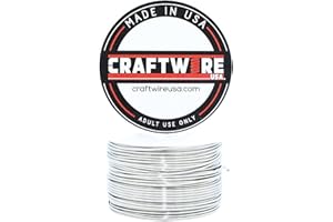 CRAFTWIRE USA Solid Bare Stainless Steel Wire Round Selection, Dead Soft, 1/2 LB, 18 Gauge