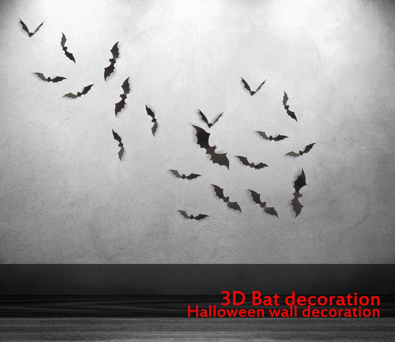 Besteek 120 Pack Halloween Decorations Bat Decals Plastic 3D Wall Bats Stickers for Home Window Decor Party Supplies (Black) - - 