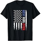 Father's Day Best Papa Ever with US American Flag T-Shirt