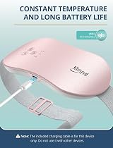Slimpal Heat Pad Portable Cordless Electric Heating Pad 3 Timers Pink view 6