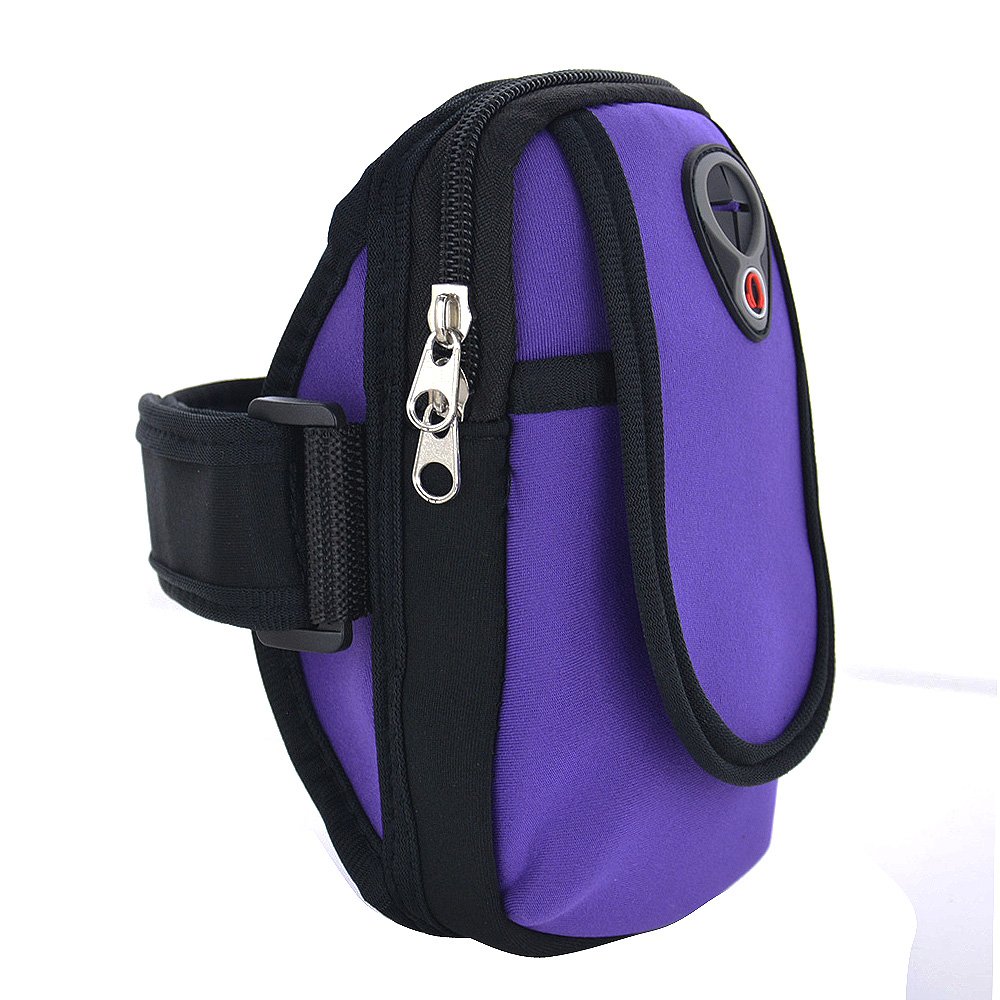 Sports Armband By Guardians Double Pockets Outdoor Arm Bag Pouch universal Case for iPhone 6 plus 6s 7 7plus and less than 5.9 inches cell phones (Purple)