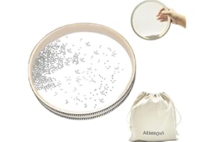 AEMROVI Ocean Drum Sea Drum 8inch- With Hardwood Shell and Wave Beads- Sounding Musical Hand Percussion Instrument for Meditation, Yoga Portable for Home School Supplies with Storage Bag