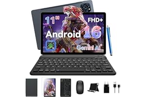 Tablet The World's Firs Android 16 Tablet,11 inch Tablets with Pen and Keyboard Kit,24GB RAM+128GB ROM/2TB,T7250 Octa-Core,80