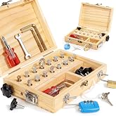 Lehoo Castle Montessori Screwdriver Board Set, Wooden Tool Set for 3 4 5 | Lock and Key Montessori Toys for Toddlers 3-5, STEM Busy Board Toys, Preschool Learning Fine Motor Skills Toys Sensory Gift