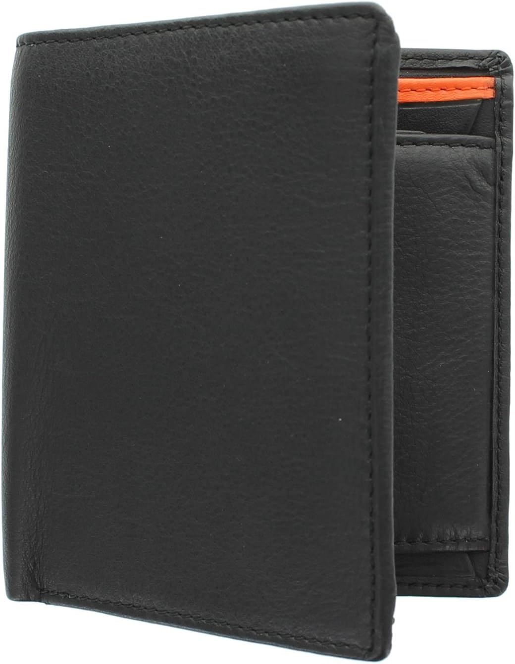 VISCONTI Bond Collection DR NO Compact Gents Leather Wallet BD22 Black/Orange/Red - Image 4