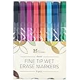 Erin Condren Classic Fine Tip Wet Erase Markers 8-Pack. 0.5mm Fine Point Tip Perfect for Writing on Whiteboards and Overhead Projectors. 8 Bold and Rich Colors
