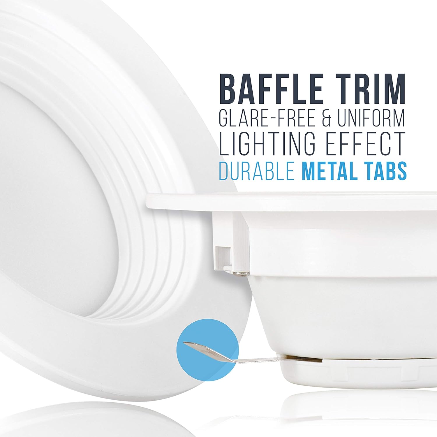 PARMIDA (12 Pack) 4" inch Dimmable LED Recessed Lighting, Retrofit Downlight, 9W (65W Replacement), 600lm, Baffle Trim, Ceiling Can Lights, Energy Star & ETL-Listed, 5 Year Warranty, 5000K - - 