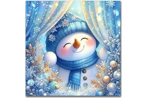 Christmas Snowman Cross Stitch Kit Adult,Embroidery Kits for Beginners Adults,11 CT Patterns Dimensions Punch Needle Kit Arts