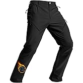TACVASEN Men's Winter Hiking Pants Fleece Lined Waterproof Softshell Snow Ski Insulated Work Cargo Pants with 6 Zip Pockets