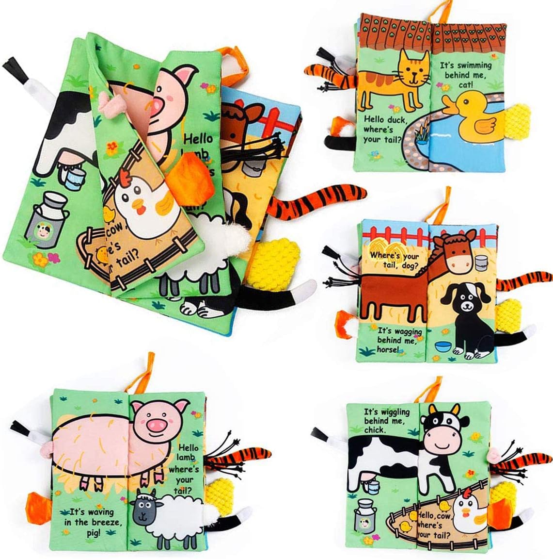 Eutionho Baby Soft Books, Bath Baby Cloth Book, First Year 3D Animals