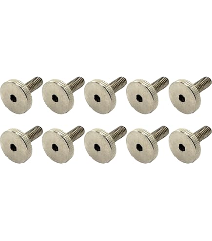 25 PCS #8-32x1-1/4\" Black Knurled Round Plastic Knob Stainless Steel Thumb Screw