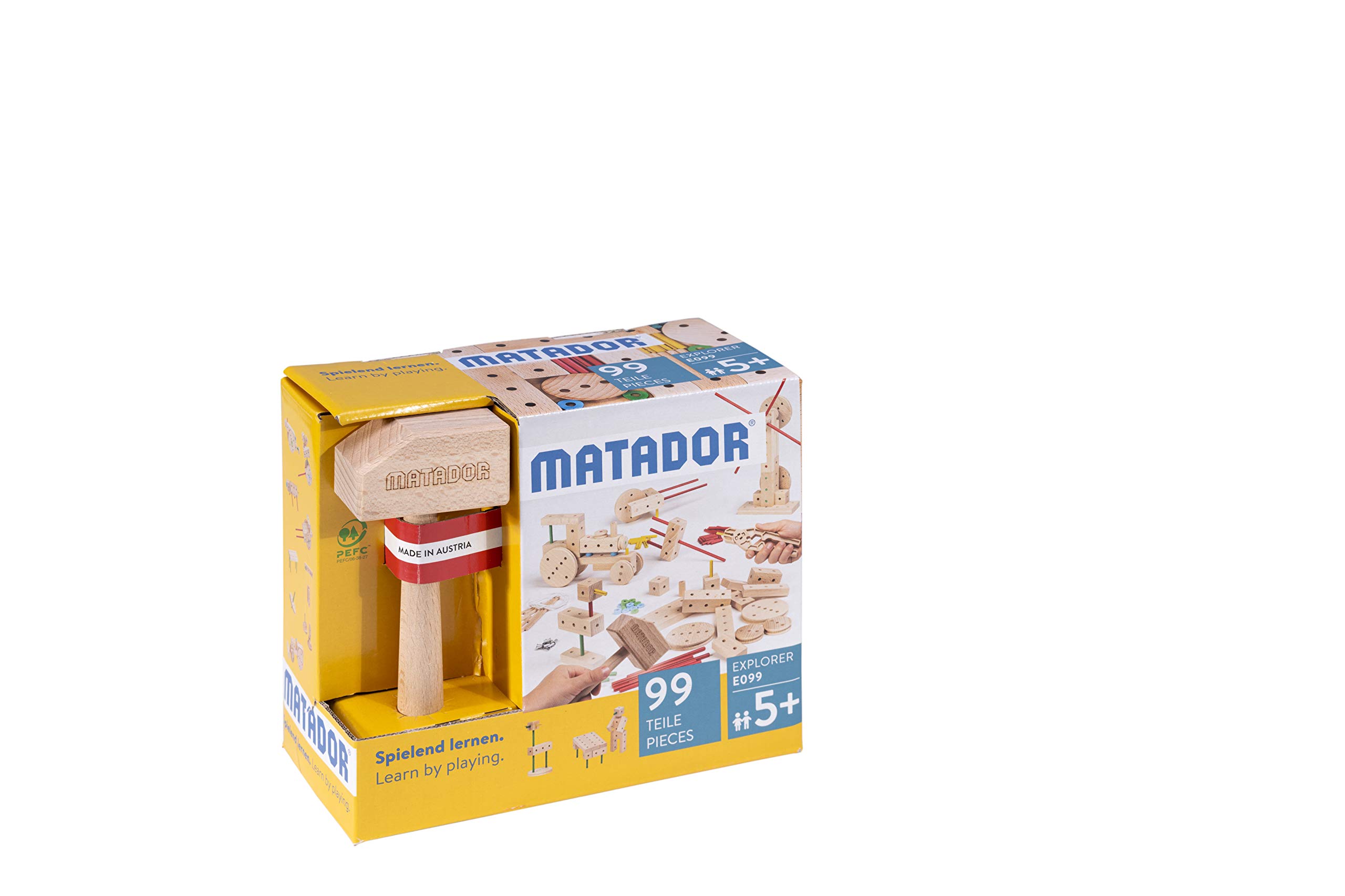 Matador 11099 E099 Building Kit for Ages 5 and Above, Wood-Coloured, Colourful