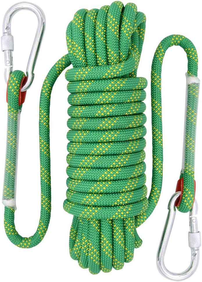 Rock Climbing Rope, 12mm Diameter Static Outdoor Hiking Accessories High Strength Cord Safety Rope (10m,32ft)(20m,65ft) (30m,98ft) (40m, 131ft) (50m,164ft)
