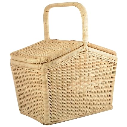 Northeast Handicrafts Picnic Basket (Handmade of Cane Wicks)