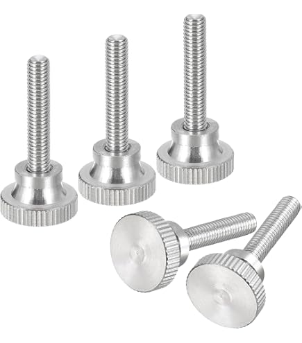 Othmro M5x15mm Rosca Macho Moleteado Perillas de sujeción Grip Pulgar Tornillo en Tipo Cabeza Redonda 10pcs
