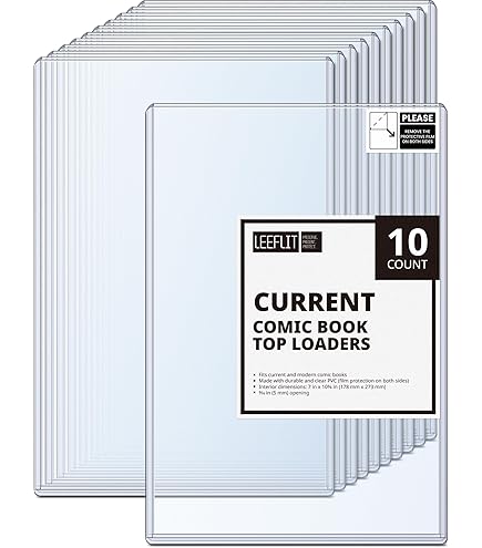 Coinz Comics: Cargador Superior De Cómics Grueso, Paquete De 10, 7-1/8 Pulgadas X 10-1/2 Pulgadas, Se Adapta A Cómics De Tamaño Actual, Regular Y De Edad Plateada, Soporte De Cómics, Cargadores