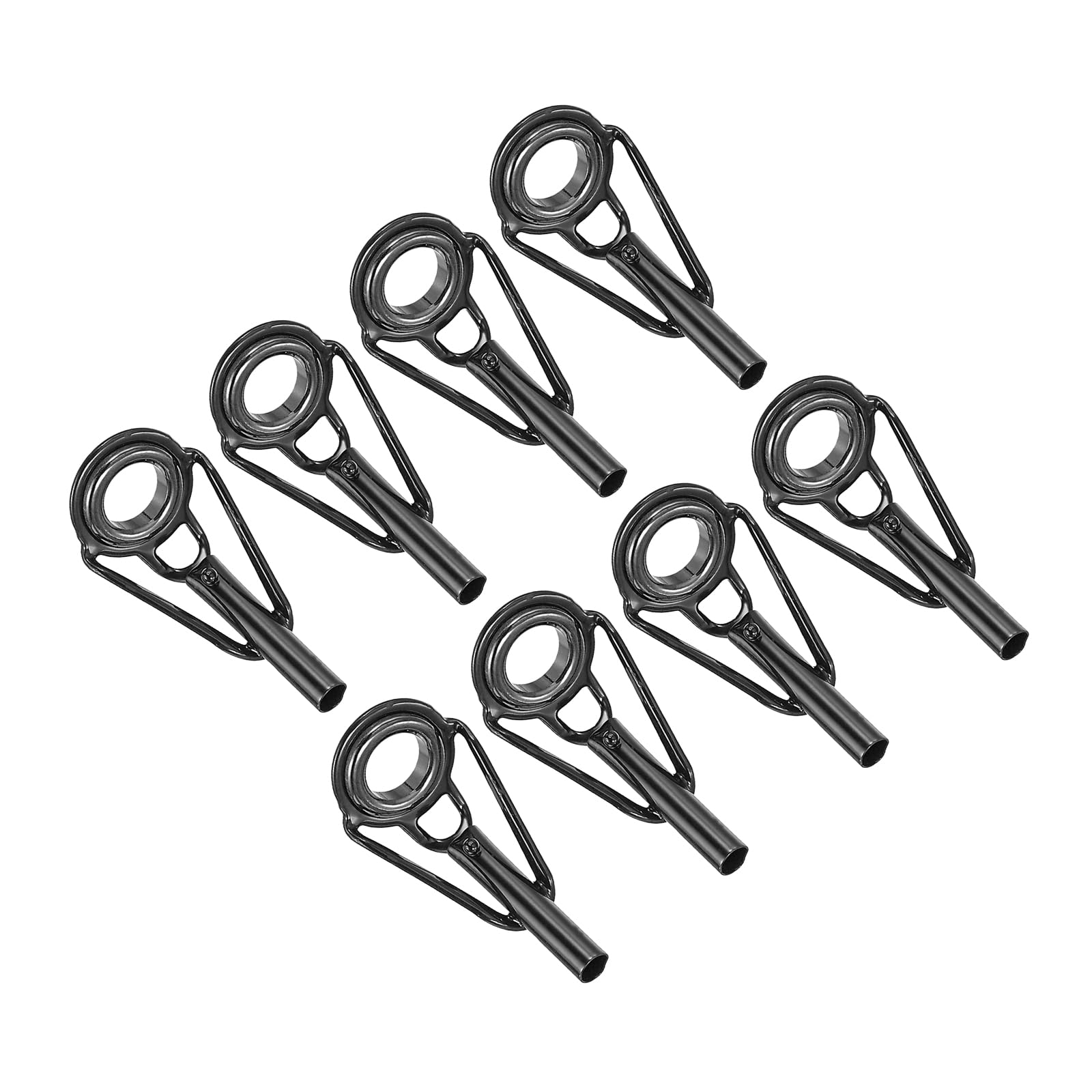 PATIKIL 2.4mm Fishing Rod Tip Repair Kit, 8pcs Stainless Steel Pole Ring Guide Replacement for Saltwater Freshwater Fishing, Black