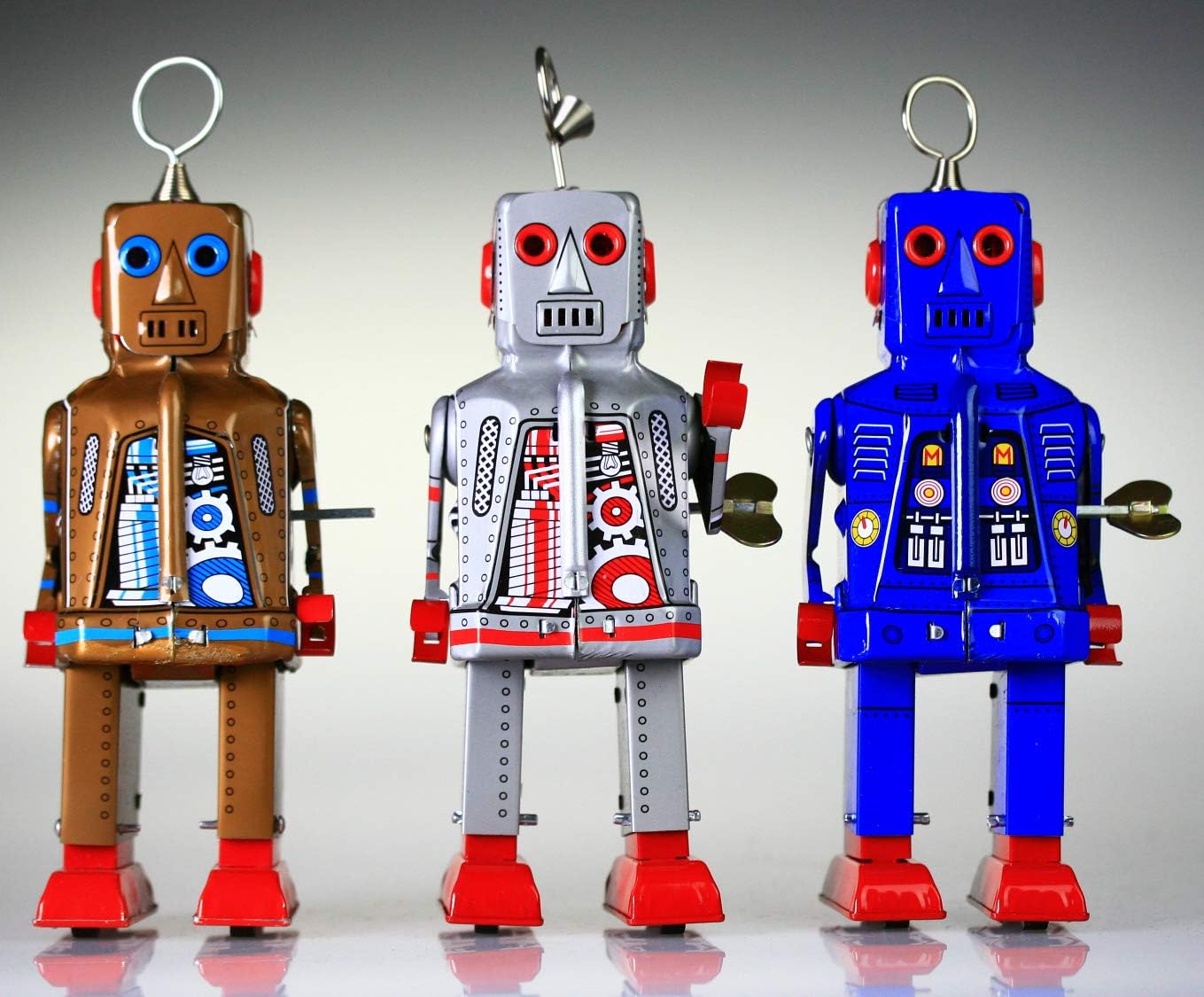 PYXEL STUDIO Ms403 Silver Tin Toy Space Robot.It Sparks Yoshiya Sparky Vintage Windup Replica, Ms403silver - Image 3