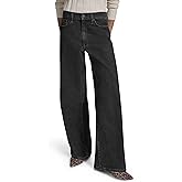 DKNY Womens High Rise Relaxed Wide Leg Denim