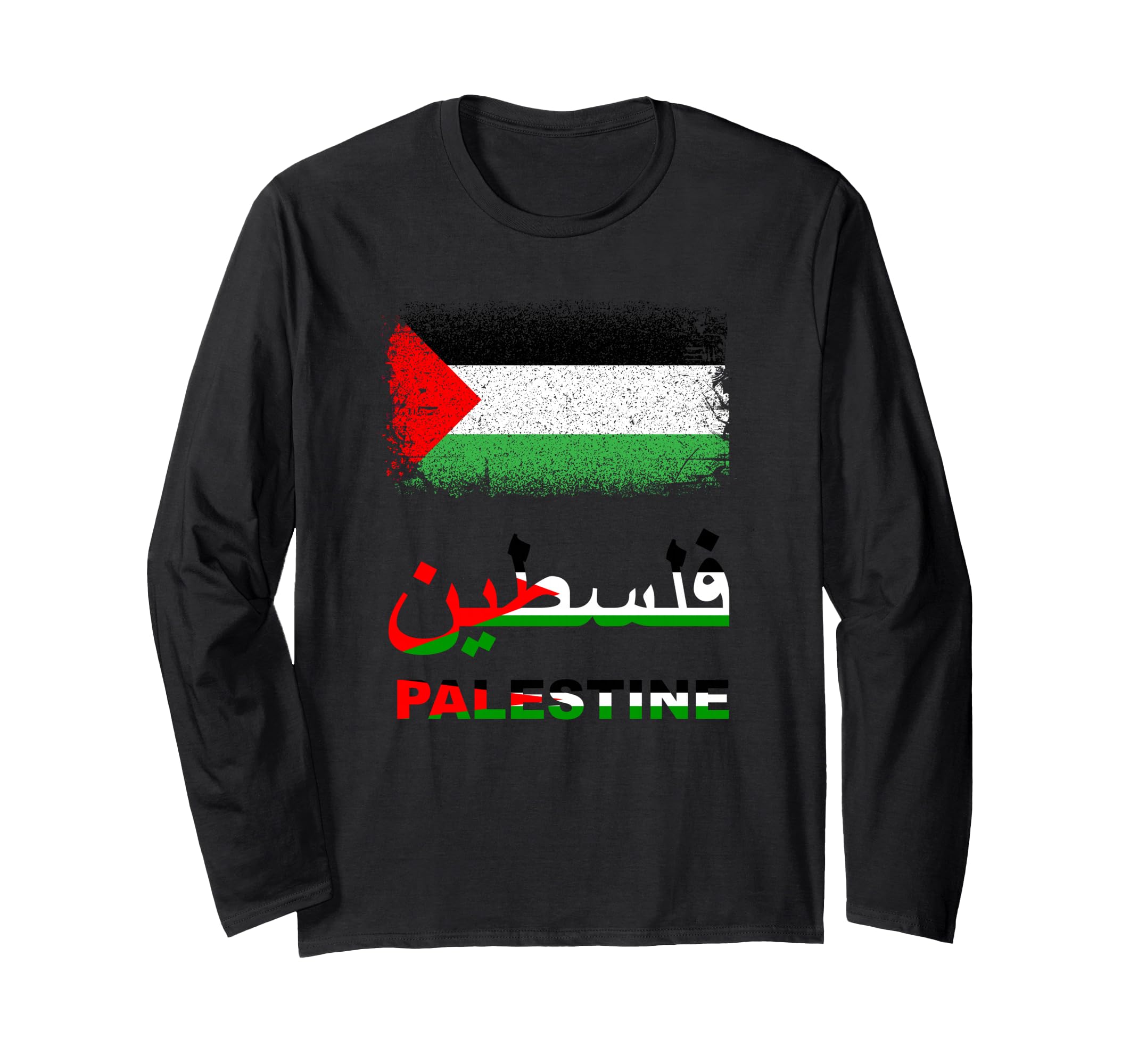 Palestine Flag Free Palestinian People Banner Arabic Long Sleeve T-Shirt