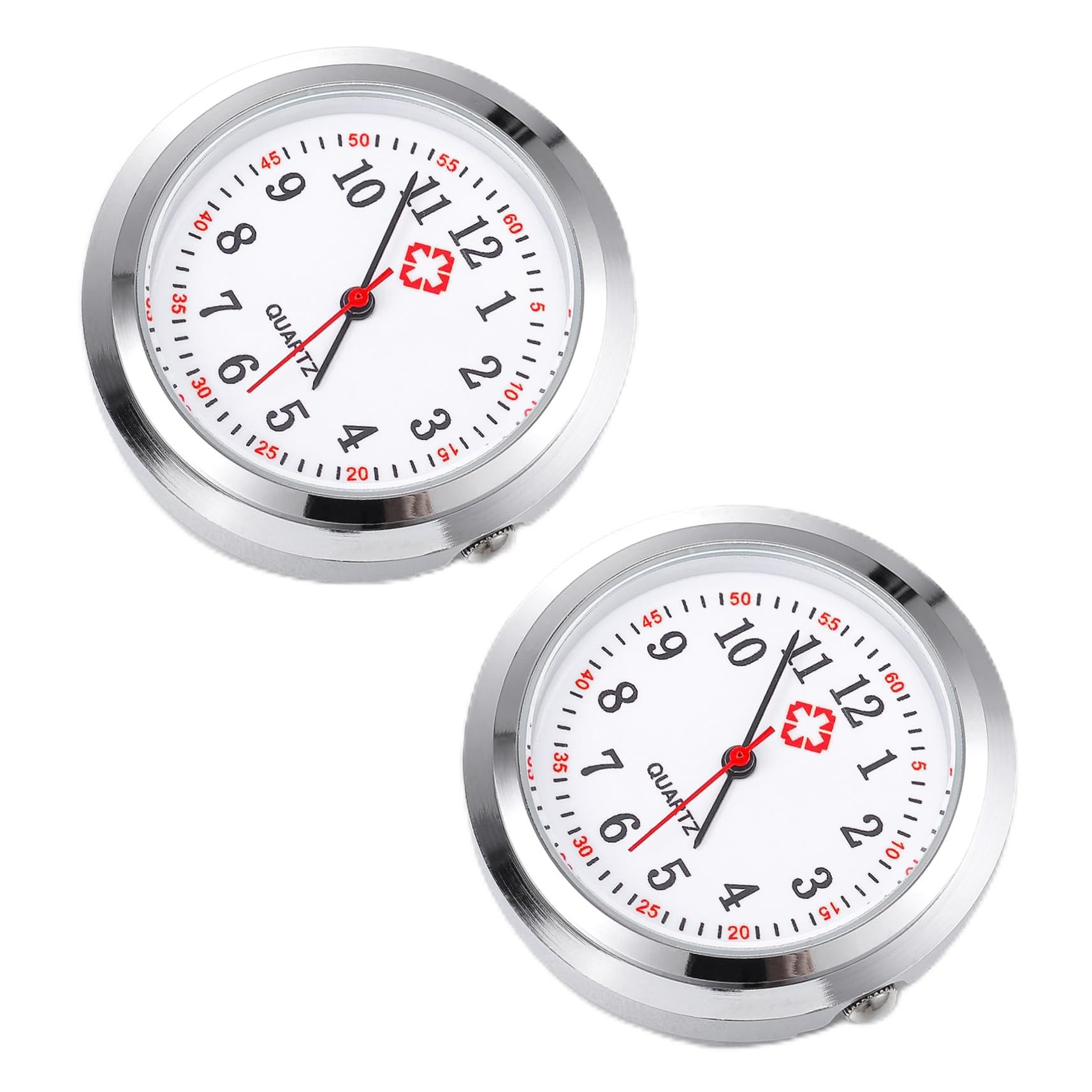 Hemobllo Pocket Watch Dial Clip- on Watch Lapel Pin Dial Supplies for Doctors Staff 2pcs