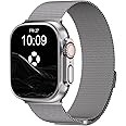FiNESTONE Milanese Mesh Band for Apple Watch - Milanese Loop for Apple Watch 49mm 46mm 45mm 44mm - Mesh Loop Magnetic Clasp iWatch Band for Ultra/Ultra2 Titanium Series 10/9/8/7/6/5/4/3/2/1 SE