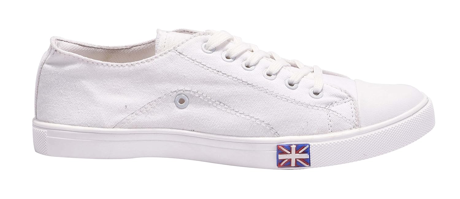 boysons canvas casual sneakers unisex shoes - white