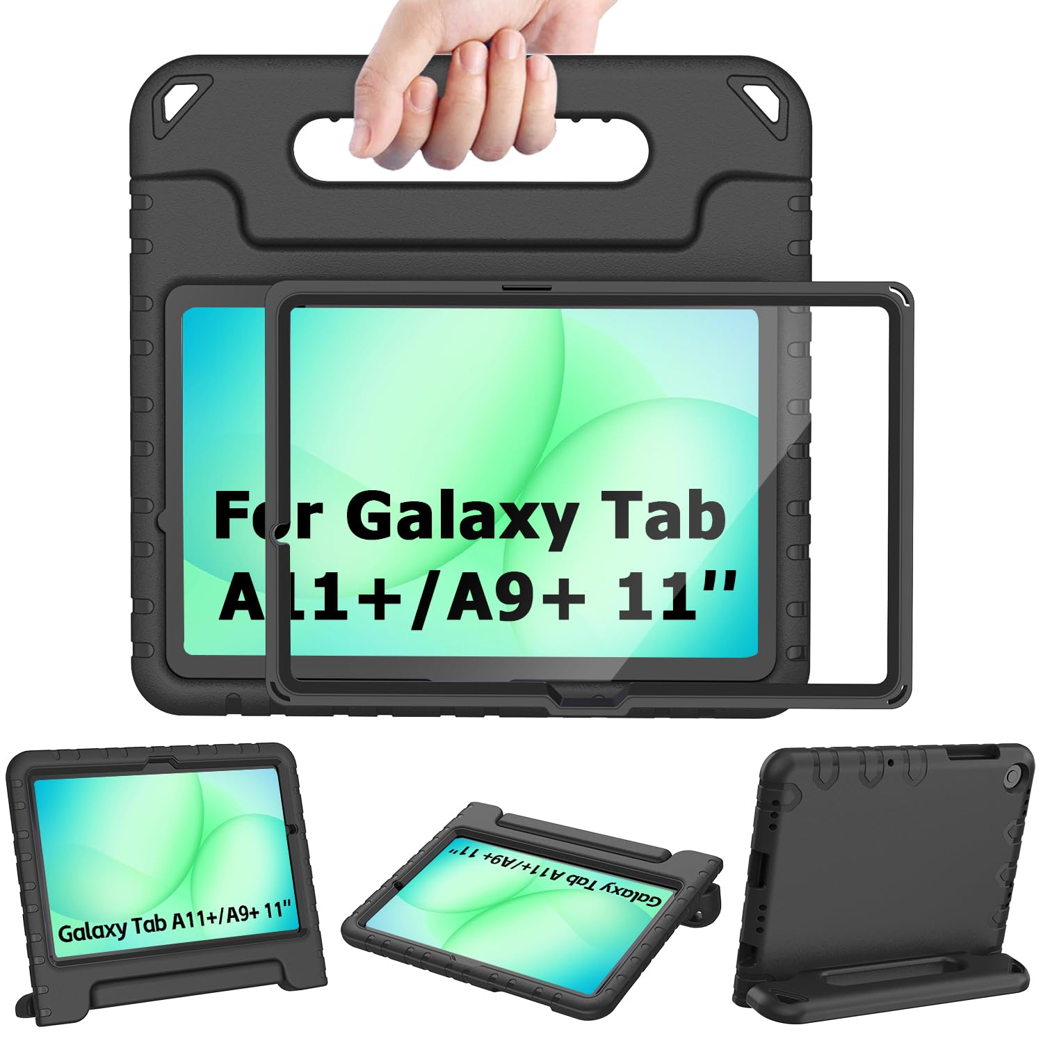 Photo 1 of AVAWO Shockproof Kids Case for Samsung Galaxy Tab A11+ Plus/A9+ Plus 11 inch with Built-in Screen Protector,Black