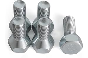 Cutetool (5PCS) 11062A Boat Trailer Lug Bolts 1/2"-20 x 1-5/8", 13/16" Hex, Solid Steel with Zinc-Plated Finish, Fits 5-Lug Hubs Screws, Compatible with Boat & Utility Trailers Wheel Bolts