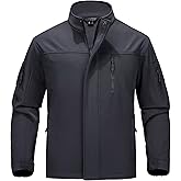 MAGCOMSEN Men's Tactical Jacket Water Resistant 6 Pockets Softshell Fleece Lining Hiking Winter Jacket Windbreaker Outwear