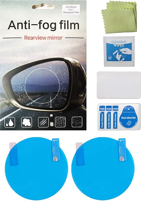 Amazon Aikosha 車用 カー バックミラー 撥水 フィルム 防水 雨除け 防霧 防眩 曇り 反射 汚れ 傷防止 保護フィルム 透過率99 サイドミラー ドアミラー 普通車 大型車 汎用 水滴付着防止 円形タイプ 2枚セット 貼るだけ 簡単 保証付き サイドミラー 車 バイク