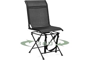 GYMAX Hunting Chair, 360 Degree Swivel Hunting Blind Chair with Carry Handle, 330 lbs Capacity, Comfortable, Waterproof, Portable and Silent Folding Dove Hunting Chair for Blinds