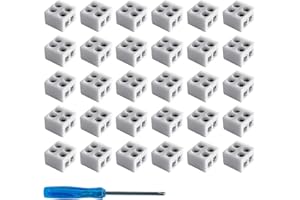 CEZELUX 30 Pcs 2-Pin 10mm Led Strip Light Connectors Solderless White 12v LED Strip Lights Connectors Strip to Wire for 5v 24v Single Color COB LED Light Tape Included Screwdriver (2Pin 10mm (30pack))