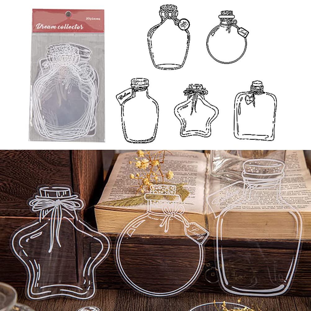 Dried Flower Bookmark Craft, 20Pcs Transparent Dried Flower Bookmarks Handmade DIY Dried Flower Bookmark Glassware Stickers