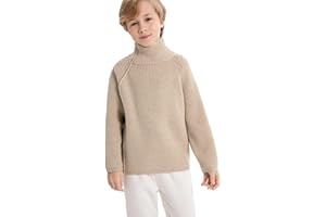 SMILING PINKER Boys Sweater Knit Diagonal Full Zip Up High Neck Casual Loose Pullover
