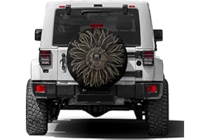 Delerain Spare Tire Cover with Backup Camera Hole Sunflower Wheel Covers Waterproof Dust-Proof UV Sun Universal Fit for RV Trailer RV SUV Truck (18 Inch for Diameter 32"-34")