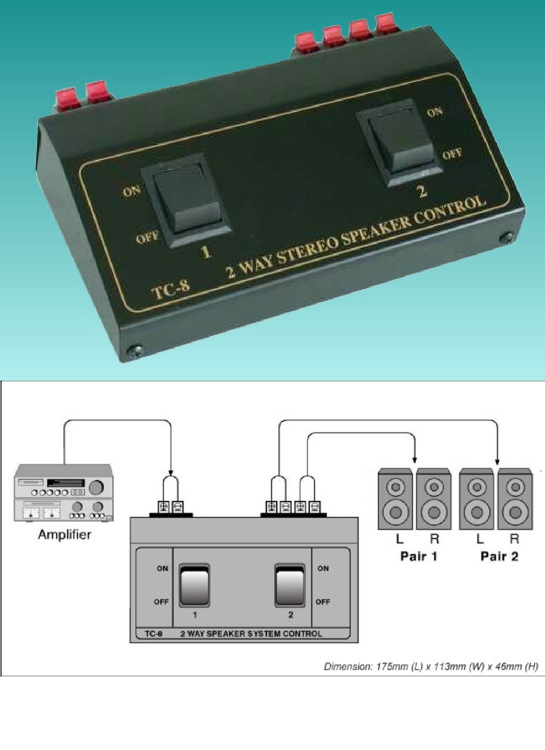 Amazon.com: 2 Pair Speaker Selector Switch Switcher Splitter Box ...