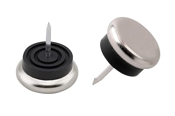 Metafranc Möbelgleiter Ø 25 mm - Metall - Mit Nagel & Puffer - 8 Stück - Für ein leichtes Verschieben Ihrer Möbel / Möbelglei