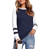 Womens Tops Long Sleeve Shirts for Women Casual Loose Tees Classic Tshirts Fall Clothes