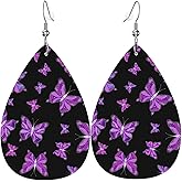 MIOAOSRT Earrings for Women,Leather Earrings Dangle Lightweight Teardrop Earrings Jewelry for Women