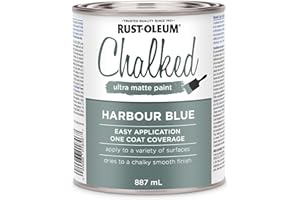 Rust-Oleum Chalked Ultra Matte Paint Multi-Surface DIY Paint for Cabinets, Furniture, Crafts in Harbour Blue (379496), 887 mL