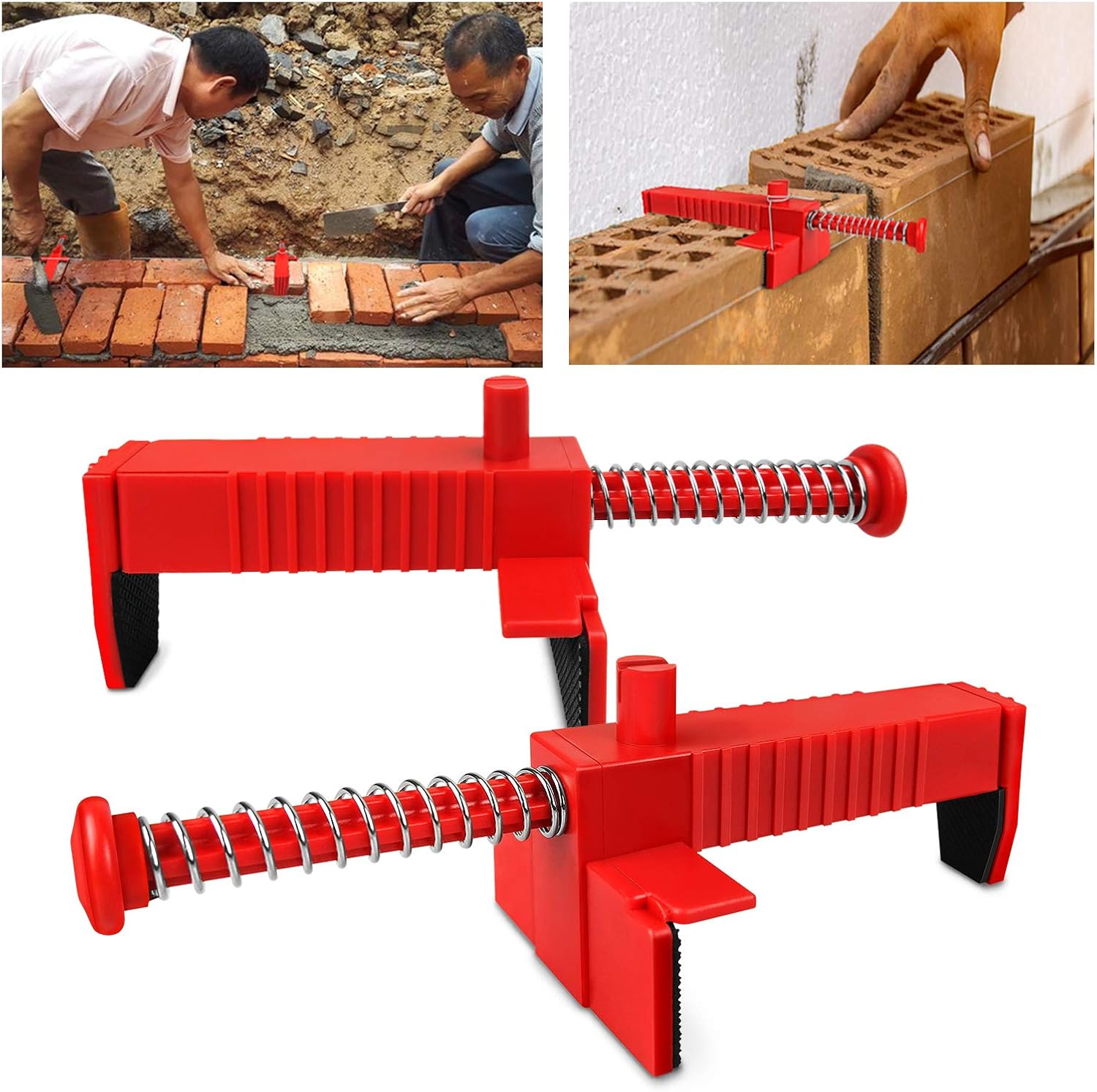 2 Pack Brick Line Runner，Brick Clamps Liner，Wire and Drawer Bricklaying