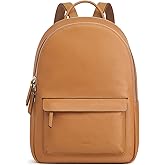 S-ZONE Genuine Leather Backpack Purse for Women Travel Backpack Classic Work Shoulder Bag Business Daypack Adjustable Straps Medium